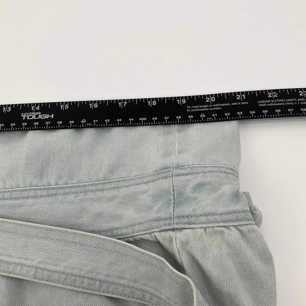 Rachel Antonoff Denim Maxi Skirt Sz 8 Foldover Tie Waist Y2K Pockets Cottagecore